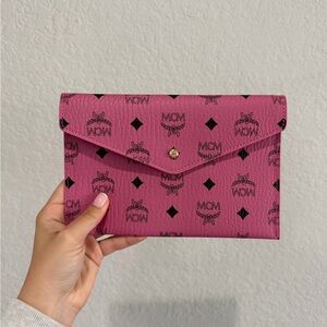MCM Pink Logo Envelope Clutch (GWP)
